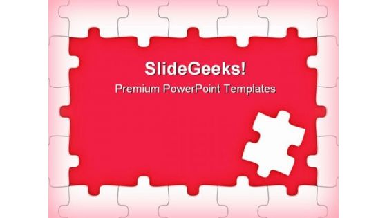 Red Puzzle Frame Business PowerPoint Templates And PowerPoint Backgrounds 0411 Red Puzzle Frame Business PowerPoint Templates And PowerPoint Backgrounds 0411