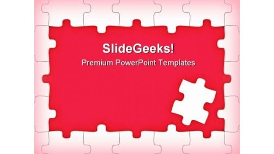 Red Puzzle Frame Business PowerPoint Themes And PowerPoint Slides 0411