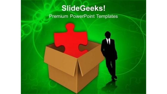 Red Puzzle In Cardboard Box PowerPoint Templates Ppt Backgrounds For Slides 0113 Red Puzzle In Cardboard Box PowerPoint Templates Ppt Backgrounds For Slides 0113