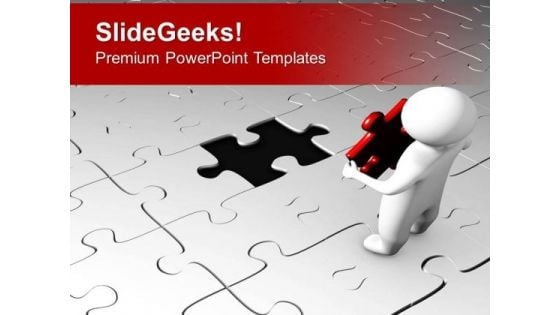 Red Puzzle Strategy PowerPoint Templates Ppt Backgrounds For Slides 0413