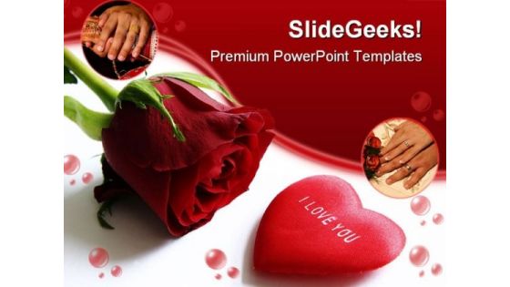 Red Rose And Heart Wedding PowerPoint Templates And PowerPoint Backgrounds 0311