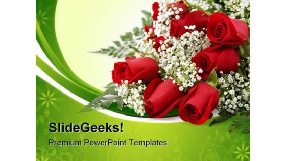 Red Roses Beauty PowerPoint Templates And PowerPoint Backgrounds 0611