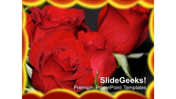 Red Roses For Designer Background PowerPoint Templates Ppt Backgrounds For Slides 0613