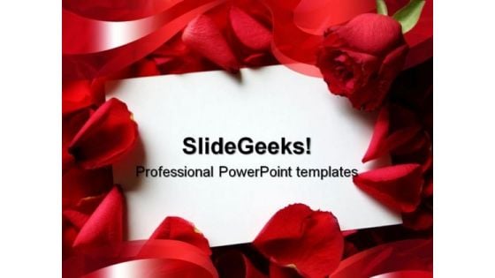 Red Roses Wedding PowerPoint Template 0610