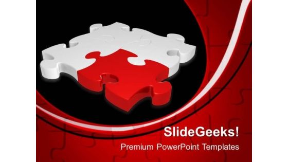 Red Solution Jigsaw Puzzle Piece PowerPoint Templates And PowerPoint Themes 0812