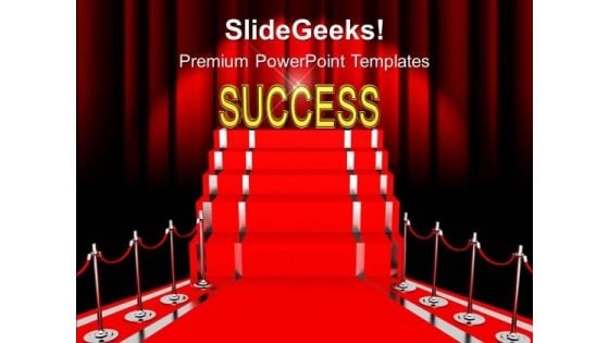 Red Success Carpet Winner PowerPoint Templates Ppt Backgrounds For Slides 0213