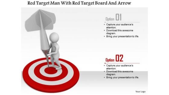 Red Target Man With Red Target Board And Arrow