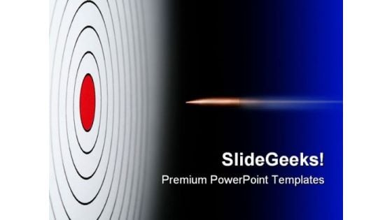 Red Target With Bullet Business PowerPoint Themes And PowerPoint Slides 0811