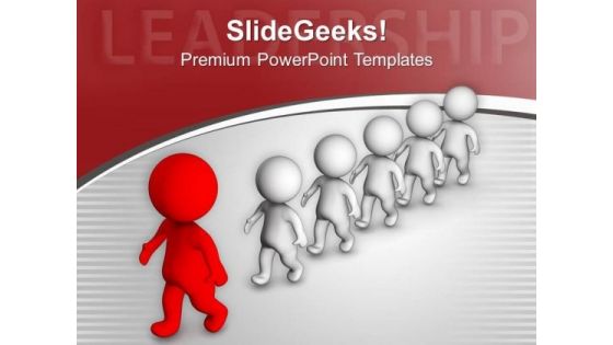 Red Team Leader With His Team PowerPoint Templates Ppt Backgrounds For Slides 0713