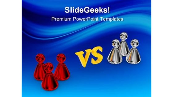 Red Vs Chrome Business PowerPoint Backgrounds And Templates 0111