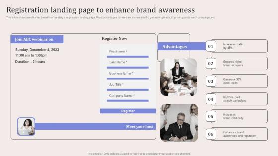 Registration Landing Page To Enhance Brand Virtual Event Promotion To Capture Background Pdf Registration Landing Page To Enhance Brand Virtual Event Promotion To Capture Background Pdf