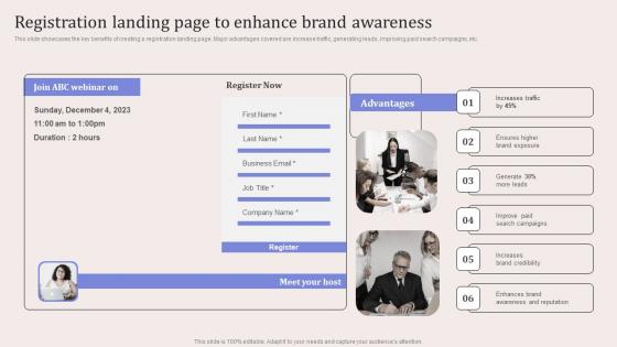 Registration Landing Page To Enhance Brand Virtual Event Promotion To Capture Background Pdf