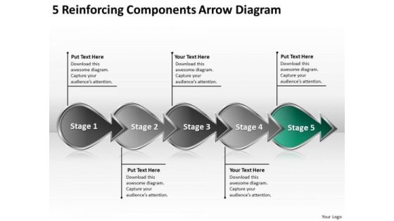 Reinforcing Components Arrow Diagram Ppt Business Process Flow Chart Examples PowerPoint Templates