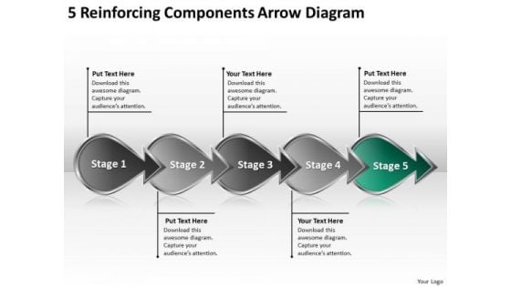 Reinforcing Components Arrow Diagram Ppt Business Process Flow Chart Examples PowerPoint Templates