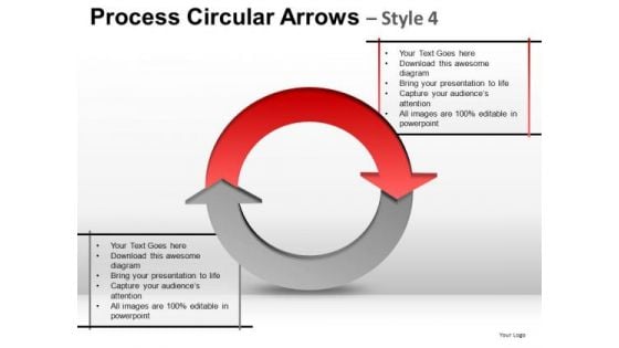 Relationship Diagram Process Circular Arrows 2 Stages PowerPoint Slides Ppt Templates