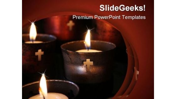 Religious Candles Religion PowerPoint Template 0610