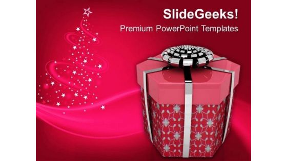 Render Of Christmas Gift PowerPoint Template 1113