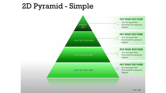 Rendered 2d Pyramid Simple PowerPoint Slides And Ppt Diagram Templates