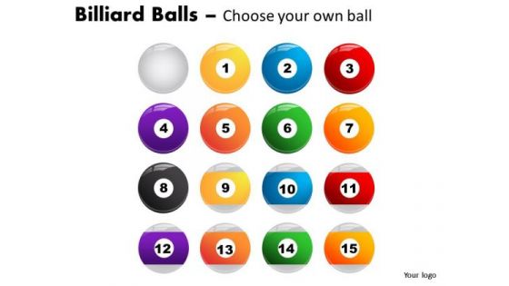 Rendering Billiard Balls With Cue PowerPoint Slides And Ppt Diagram Templates