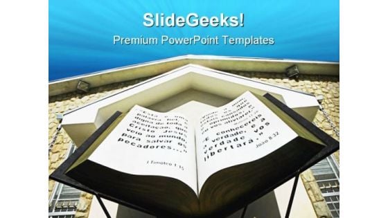 Replica Giant Bible Religion PowerPoint Templates And PowerPoint Backgrounds 0211