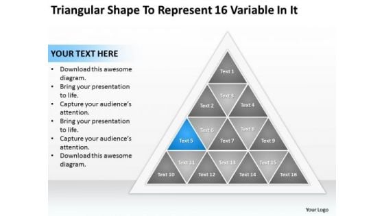 Represent 16 Variable In It Ppt How Write Business Plan Template PowerPoint Templates