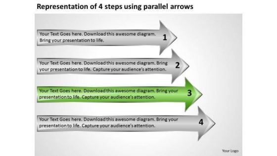 Representation Of 4 Steps Using Parallel Arrows Model Business Plans PowerPoint Templates