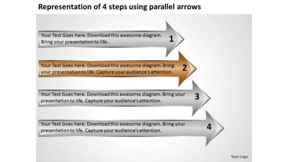 Representation Of 4 Steps Using Parallel Arrows Online Business Plan PowerPoint Slides