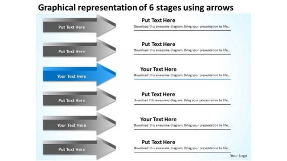 Representation Of 6 Stages Using Arrows Marketing Plan For Small Business PowerPoint Slides