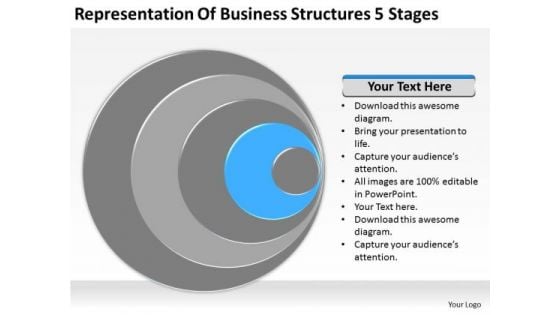 Representation Of Business Structures 5 Stages Plan Marketing PowerPoint Templates