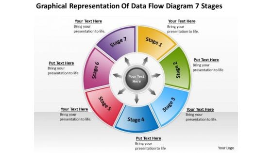 Representation Of Data Flow Diagram 7 Stages Templates For Business PowerPoint