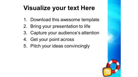 Rescue Icon Rss Information PowerPoint Templates Ppt Backgrounds For Slides 0113