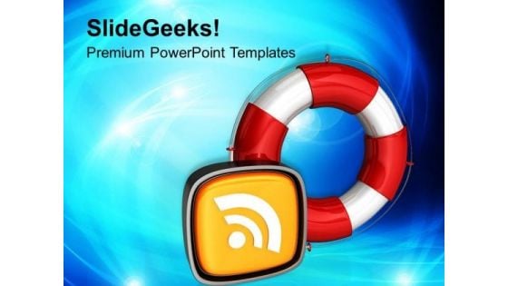 Rescue Icon Rss Information PowerPoint Templates Ppt Backgrounds For Slides 0113