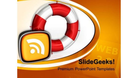 Rescue Icon Rss Symbol PowerPoint Templates And PowerPoint Themes 0812