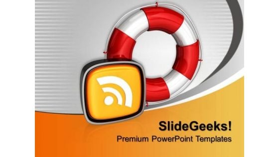 Rescue Icon Rss Technology PowerPoint Templates And PowerPoint Themes 1012