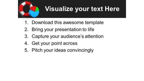 Rescue Icon With Pie Business PowerPoint Templates And PowerPoint Themes 1012