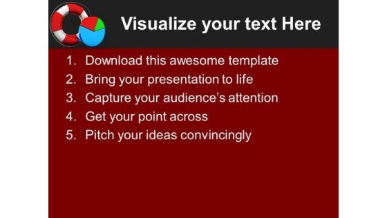 Rescue Icon With Pie Business PowerPoint Templates And PowerPoint Themes 1012