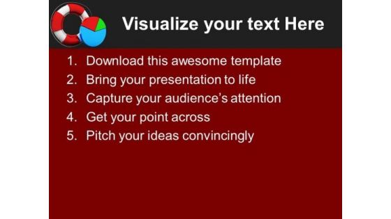 Rescue Icon With Pie Business PowerPoint Templates And PowerPoint Themes 1012