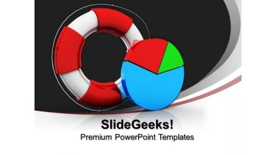 Rescue Icon With Pie Business PowerPoint Templates And PowerPoint Themes 1012