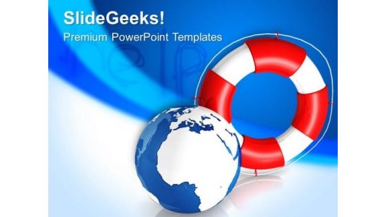 Rescue Icon World Global PowerPoint Templates And PowerPoint Themes 0612