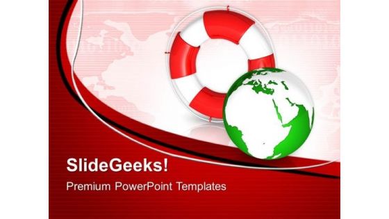 Rescue Icon World Global PowerPoint Templates And PowerPoint Themes 0712