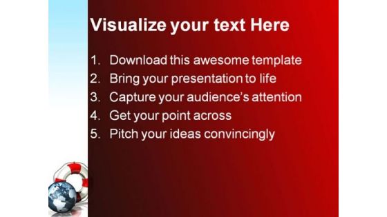 Rescue Icon World Globe PowerPoint Themes And PowerPoint Slides 0811
