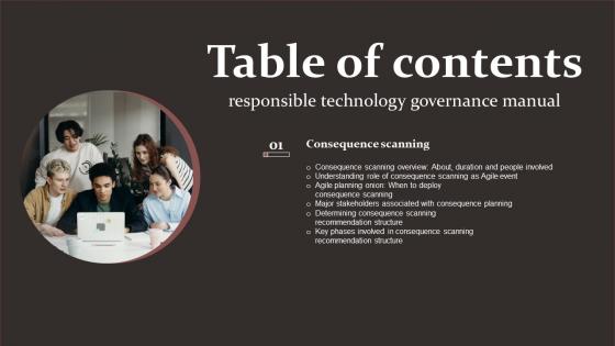 Responsible Technology Governance Manual Table Of Contents Template Pdf