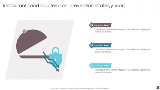 Restaurant Food Adulteration Prevention Strategy Icon Professional Pdf