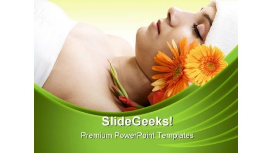 Resting In Spa Beauty PowerPoint Templates And PowerPoint Backgrounds 0311
