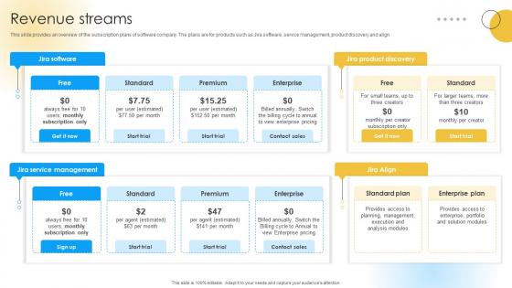 Revenue Streams Software Development Company Funding Elevator Pitch Deck