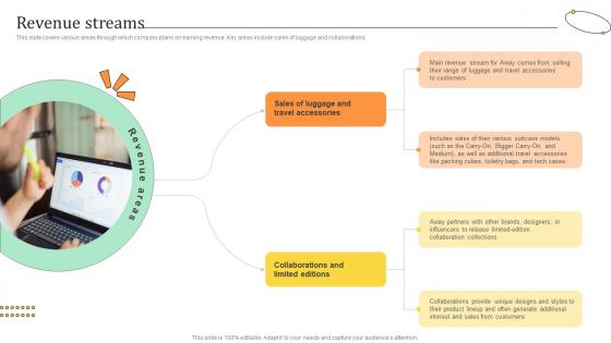 Revenue Streams Travel Bag Funding Pitch Deck