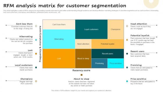 RFM Analysis Matrix For Customer Segmentation Successful Guide For Market Segmentation Sample Pdf
