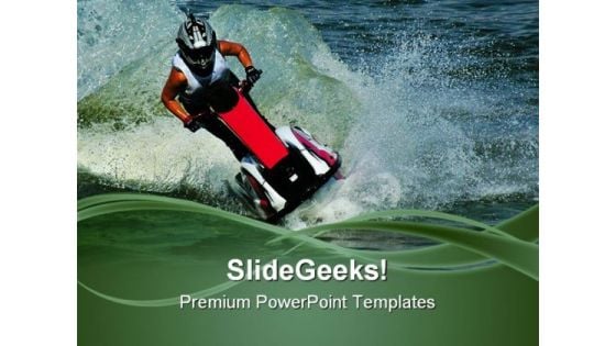 Riding A Jetski Holidays PowerPoint Templates And PowerPoint Backgrounds 0611