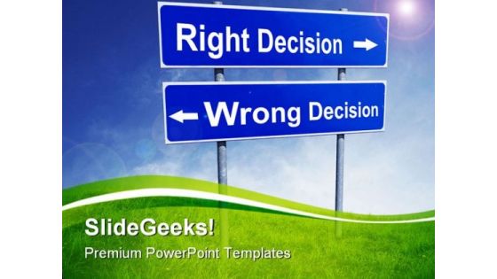 Right Wrong Decision Symbol PowerPoint Templates And PowerPoint Backgrounds 0911