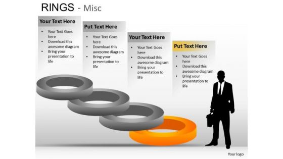 Ring Charts For PowerPoint Showing Steps Ppt Diagram Slides